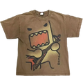 Domo Tee - washed brown tee with Domo playing electric guitar graphic