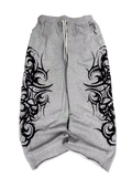 Tribal Sweats - heather grey sweatpants with mirrored black tribal tattoo print on both legs